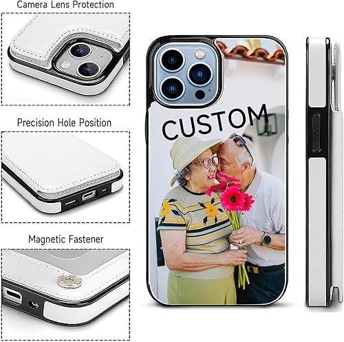 Miniatura 4 de Funda tipo cartera personalizada para iPhone X, Xr, XS, 11 12 13 14 15 Pro Max, SE 2022SE, soporte elegante personalizado para teléfono con ranuras