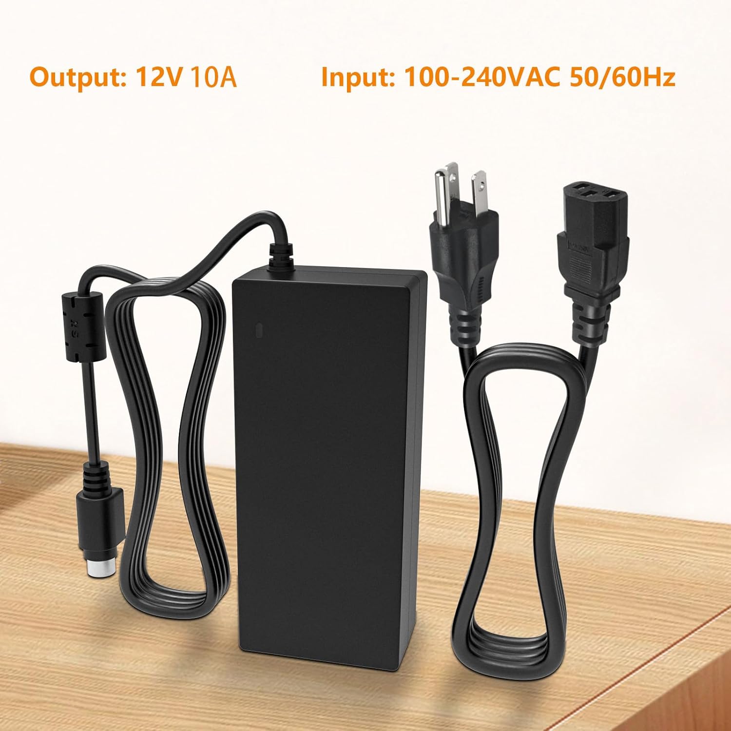 12V 10A Adapter for Synology Power Supply, for Synology NAS DiskStation DS1520+ DS1522+ DS916+ DS918+ DS920+ DS923+ DS723+ DS420+ DS423+ DS720+ DS418 DS718+ DS1019+ DS620slim NAS Server Power Cord