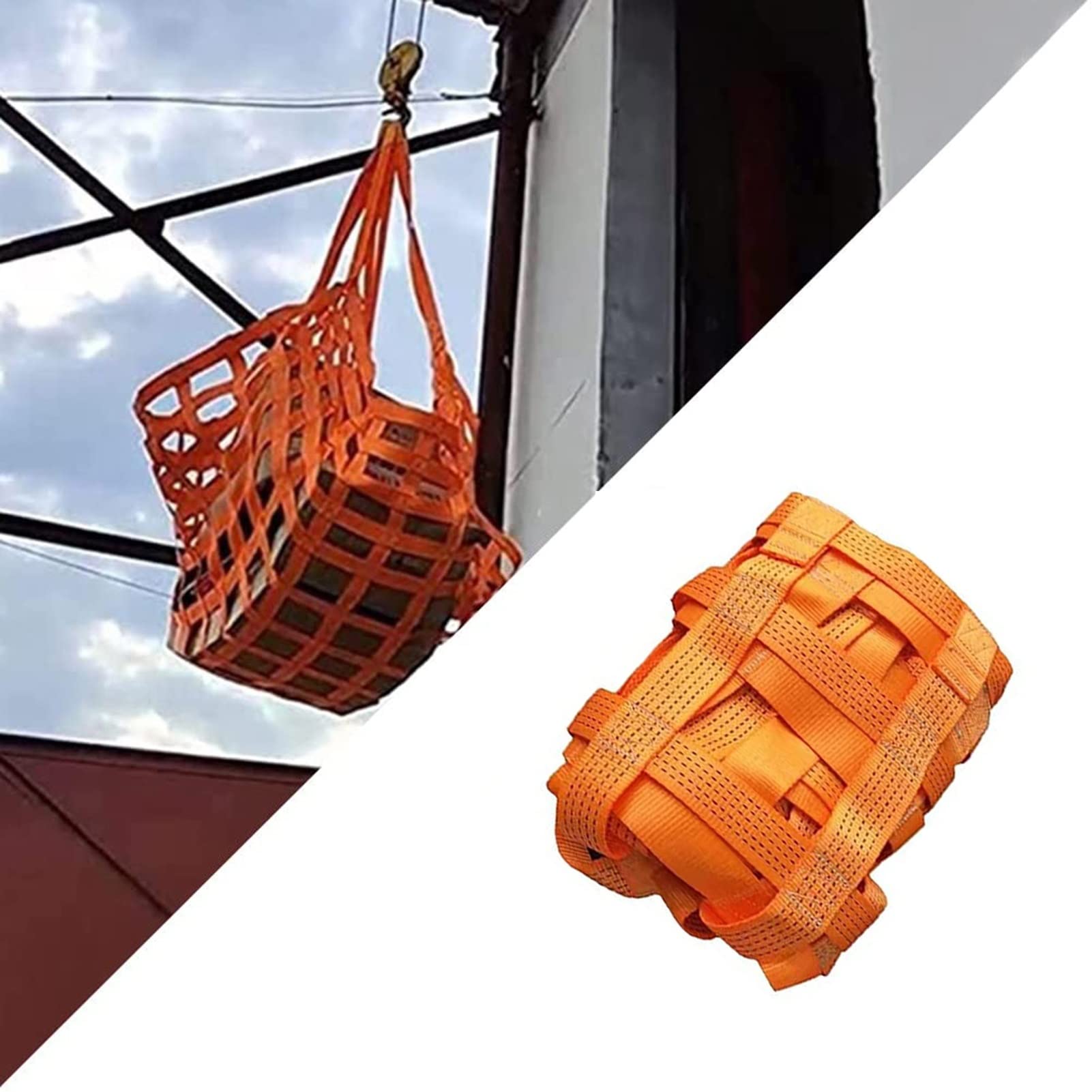Rete Piatta in Nylon - Rete di carico per Sollevamento di carichi Pesanti, Rete di Sollevamento per Oggetti Pesanti, Maglia Quadrata da 10 cm Resistente allo Strappo, per Cinghie di sicurezz