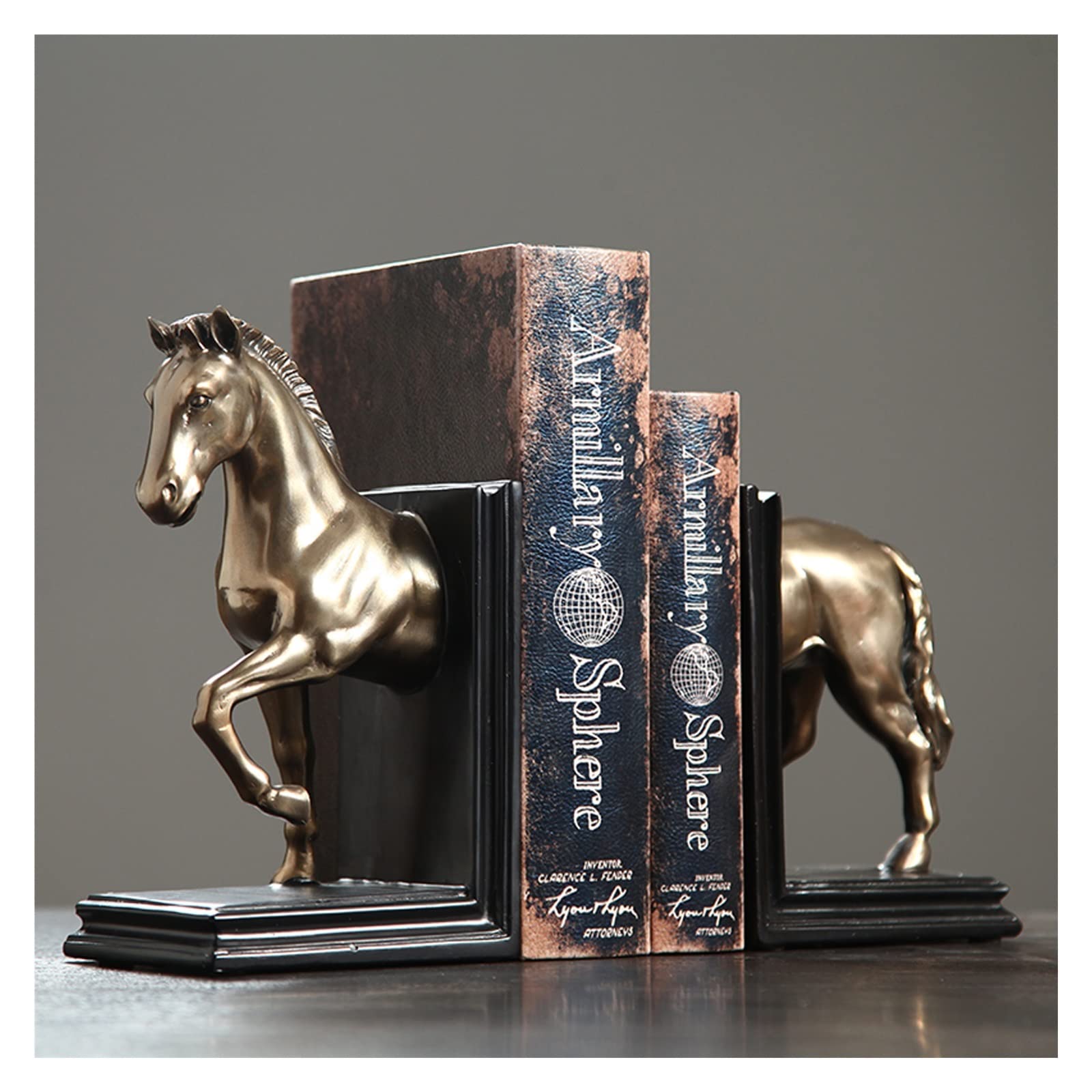 アンティーク雑貨 Horse Bookend Retro Creative Horse Bookends, Book Ends to Hold Books Heavy Duty
