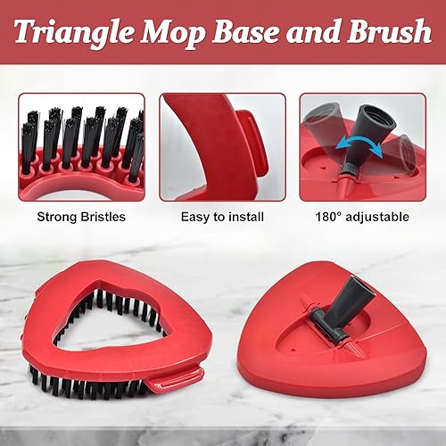 Miniatura 6 de Repuesto de mango de trapeador giratorio para Ocedar, cabezales de fregona compatibles con el sistema O-Cedar EasyWring de 1 tanque, incluye mango