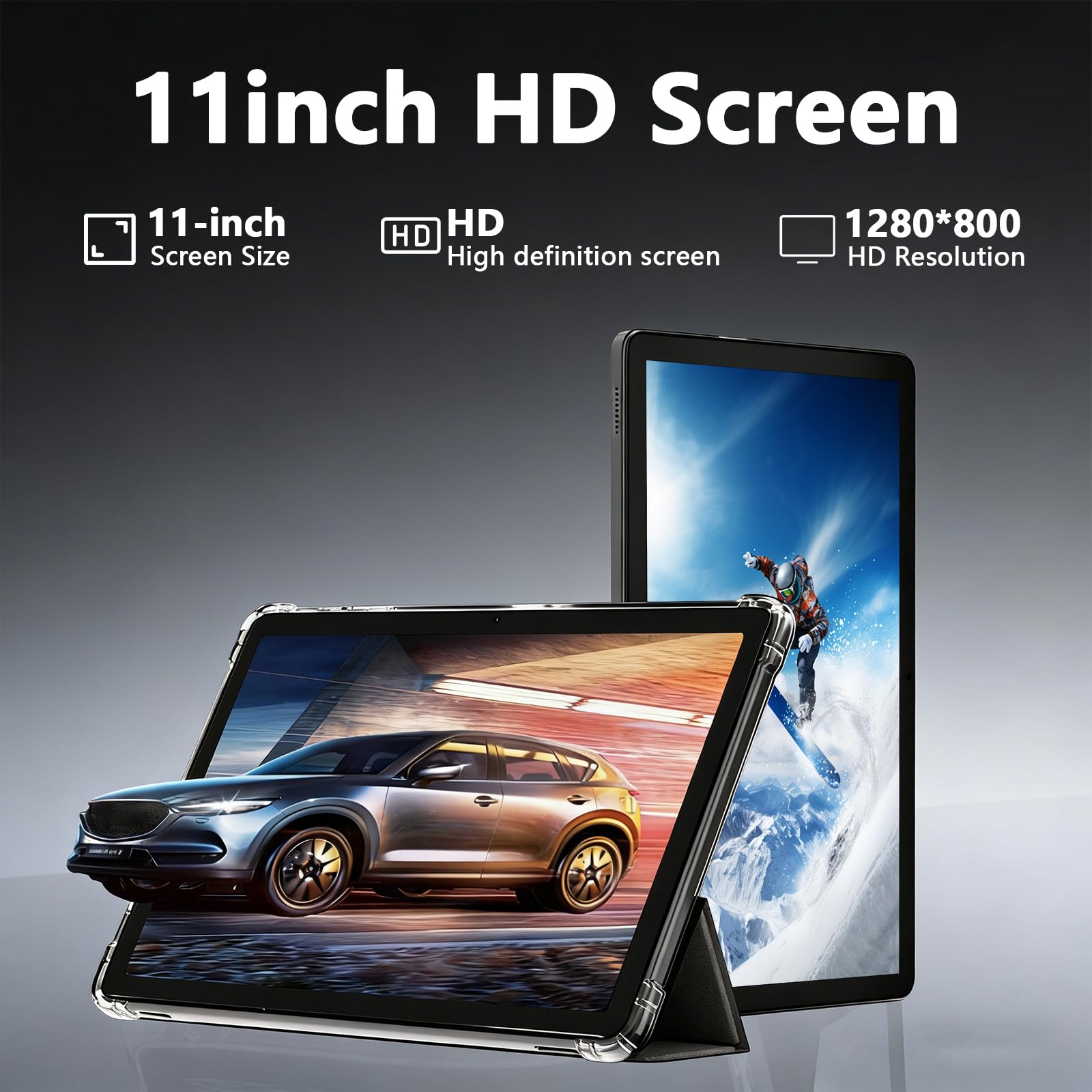 PEICHENG Tablet Android 16 de 11 pulgadas con procesador Octa-Core, 18 GB de RAM 128 GB ROM, batería de 8000 mAh, pantalla táctil IPS HD 1280X800, cámaras duales de 5MP+13MP (negro) 8
