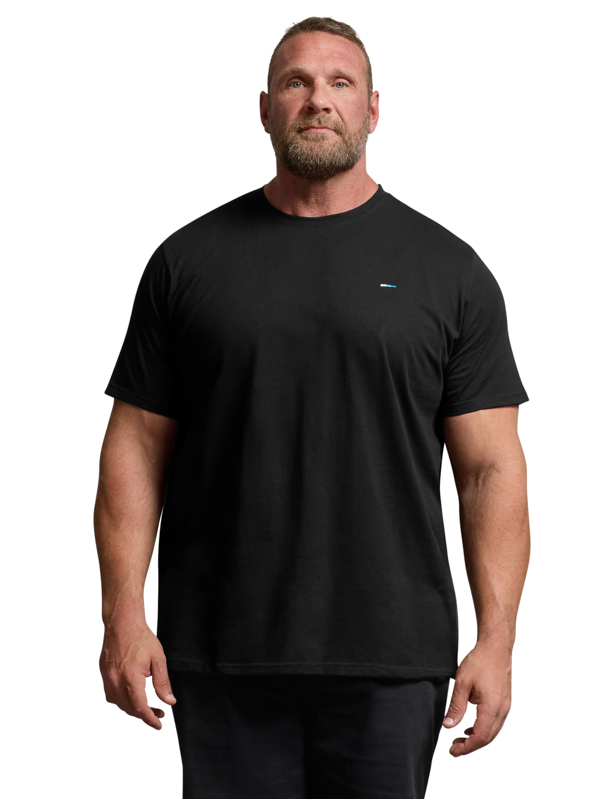 Badrhino Men's Black Big & Tall Core T-Shirt - Plus Size Curve