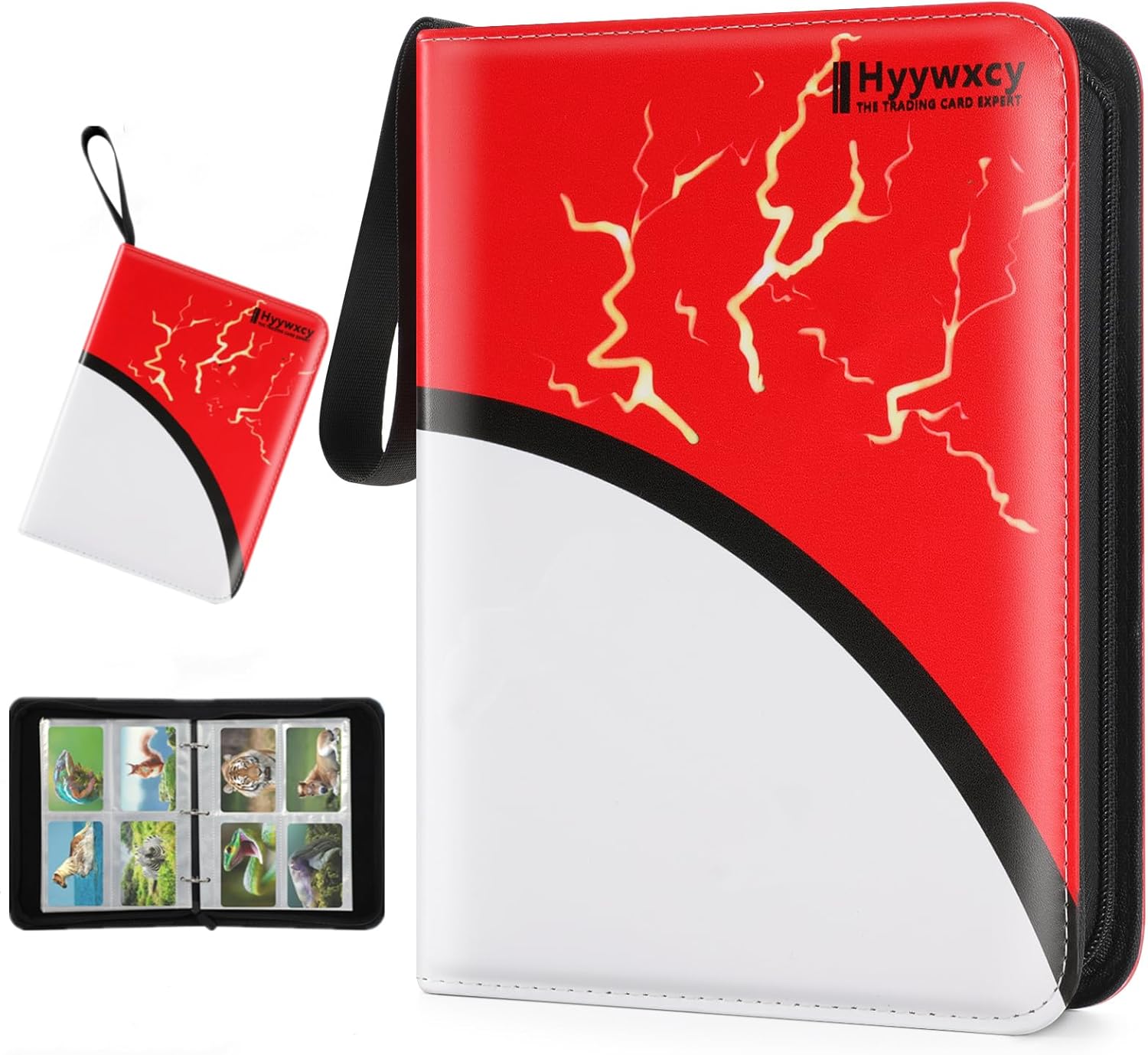 4-pocket Card Binder 4-Pocket Trading Card Binder - Holds 400 Cards With  Zipper, PU Leather Case