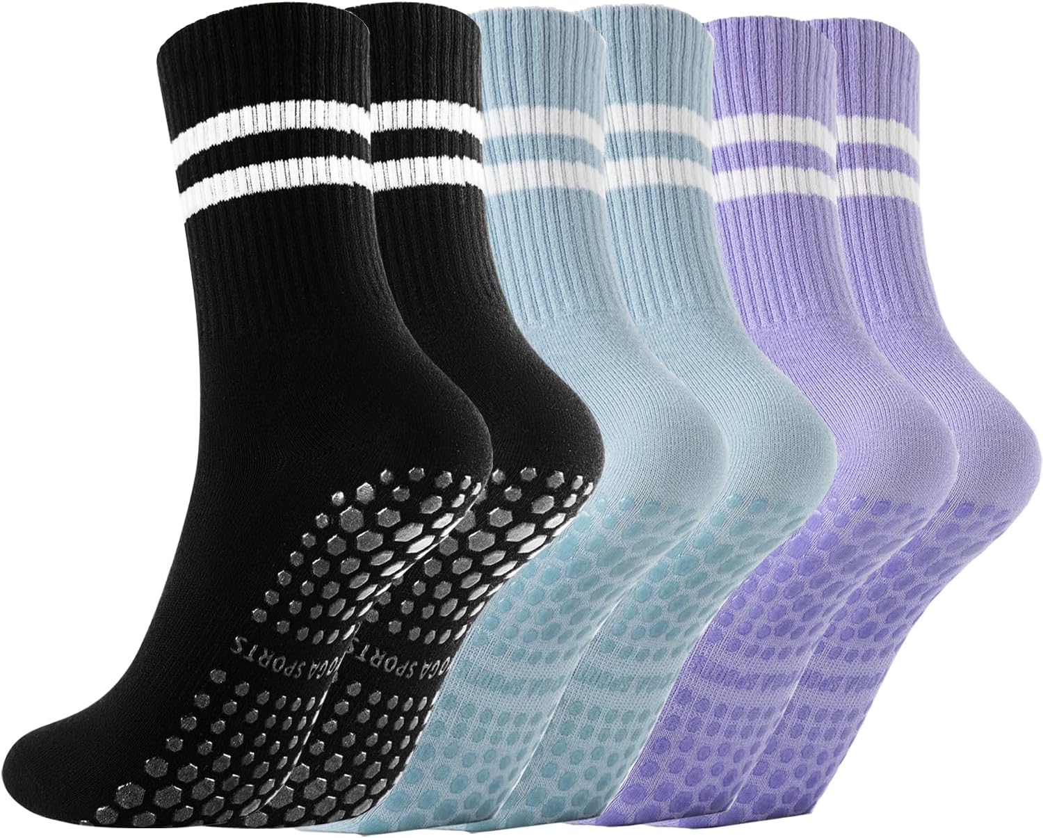 Non Slip Yoga Grip Pilates Socks for Women&Men Anti Slipper Grippy Socks for Ballet, Hospital, Dance, Trampoline, Barre