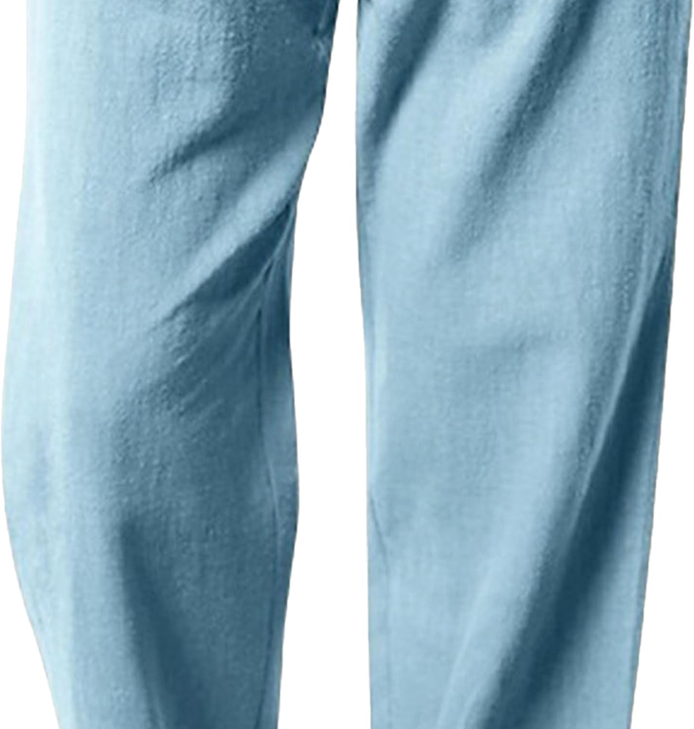 Men's Cotton Linen Sweatpants Yoga Pants Casual Loose Fit Jogging Pants Solid Drawstring Elastic Waist Trousers