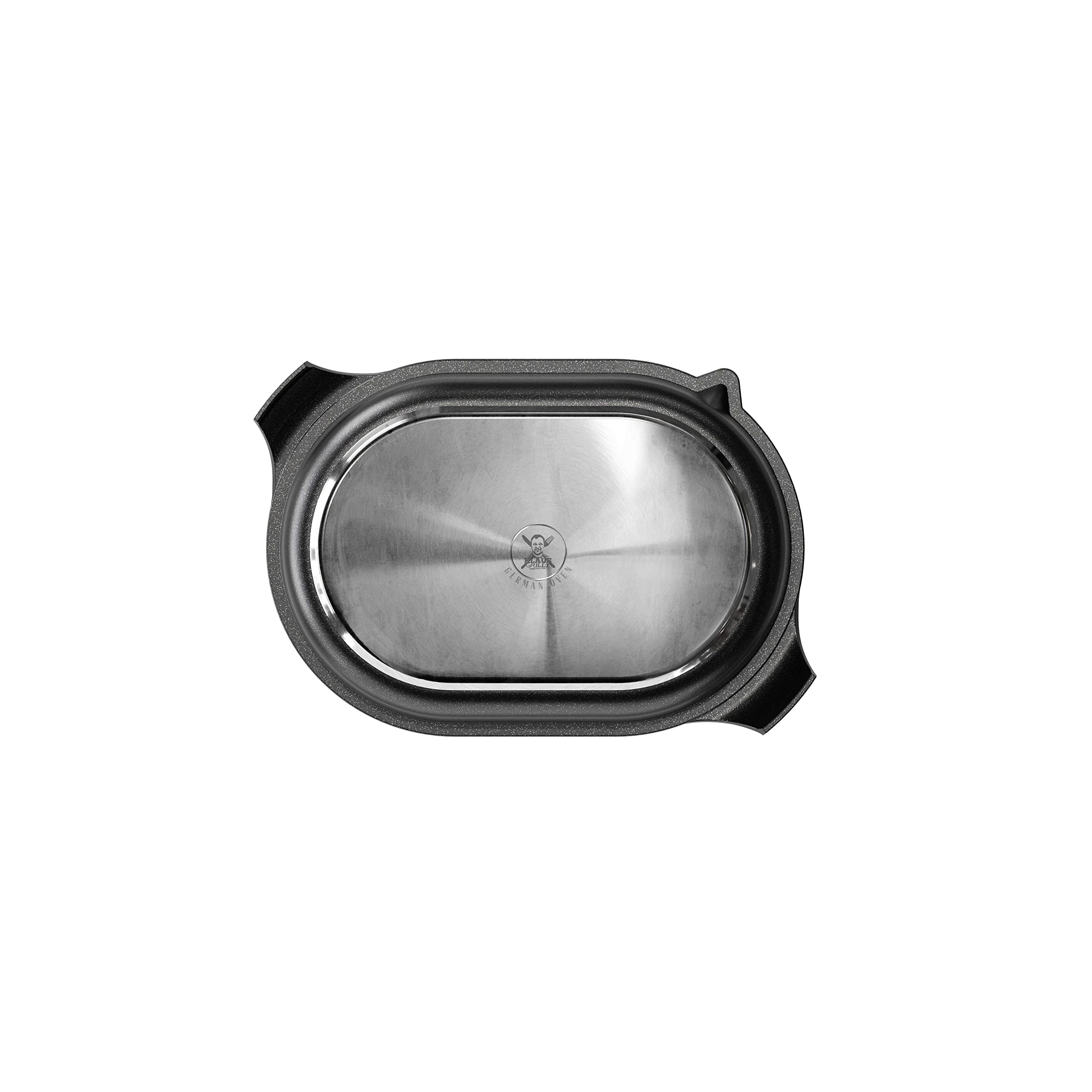 AMT Gastroguss Klaus grillt German Set, duża wersja, 42 x 28 cm, Oven brytfanna/German Oven żeliwna pokrywka z dnem do grillowania, odlew aluminiowy, Lotan® uszlachetnienie