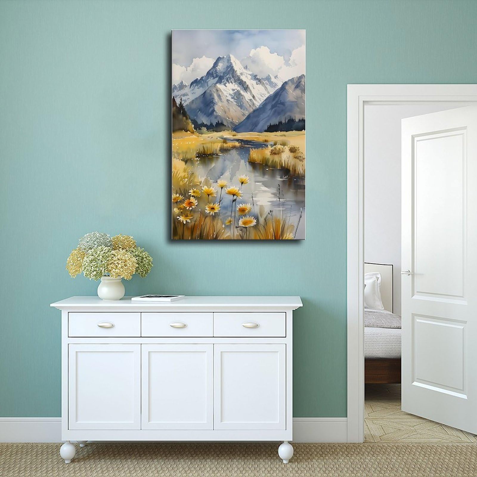 Amazon.com: ZJLAMZ Mount Cook Watercolor Painting New Zealand Wall