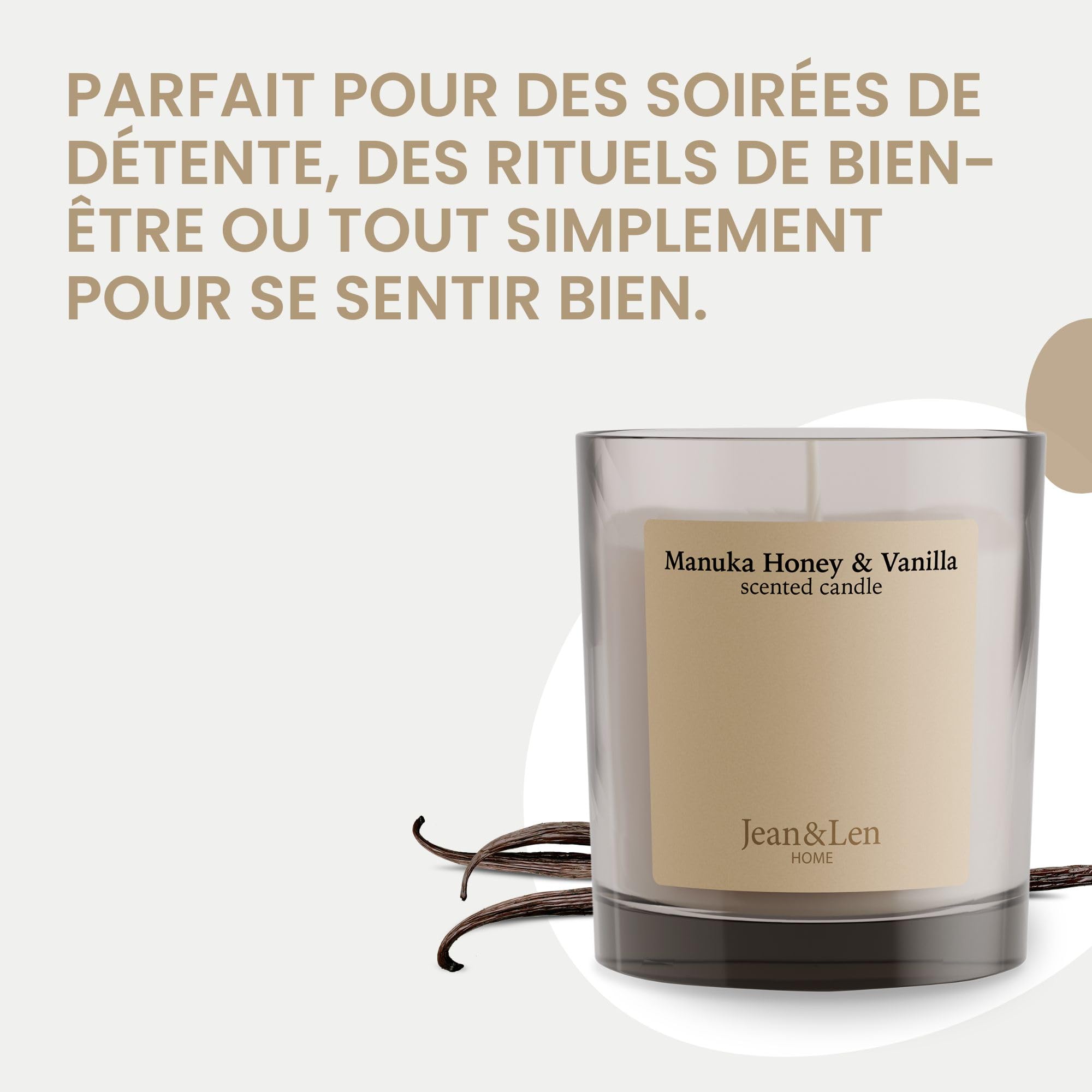 Jean & Len Bougie Miel de Manuka & Vanille 195 g