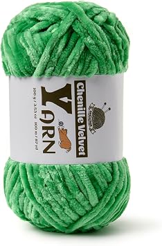 Chenille Crochet Christmas Green Yarn 1 Pack