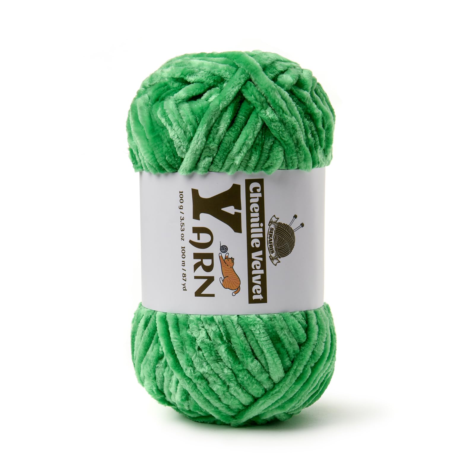 Chenille Crochet Christmas Green Yarn 1 Pack