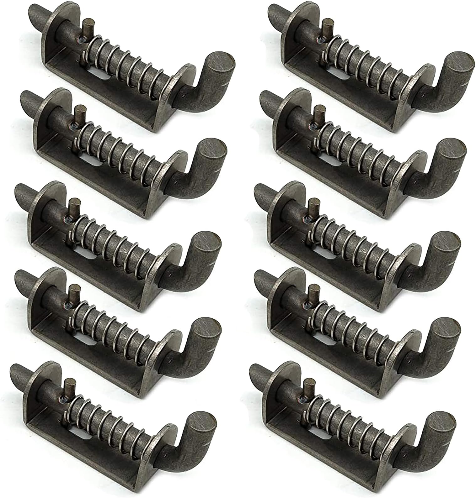 10 Pcs Stainless Steel Mini Spring Loaded Latch Pin - 1.9" 304 Metal Barrel Bolt Latch, Reinforced Industrial Welded Spring Lock for Pet Cage, Door Shed Gate, Tailgate Trailer Garage