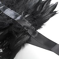 Vista 7 de GOKA Disfraz de gallo negro gótico para mujer, diseño de plumas de gallo negro