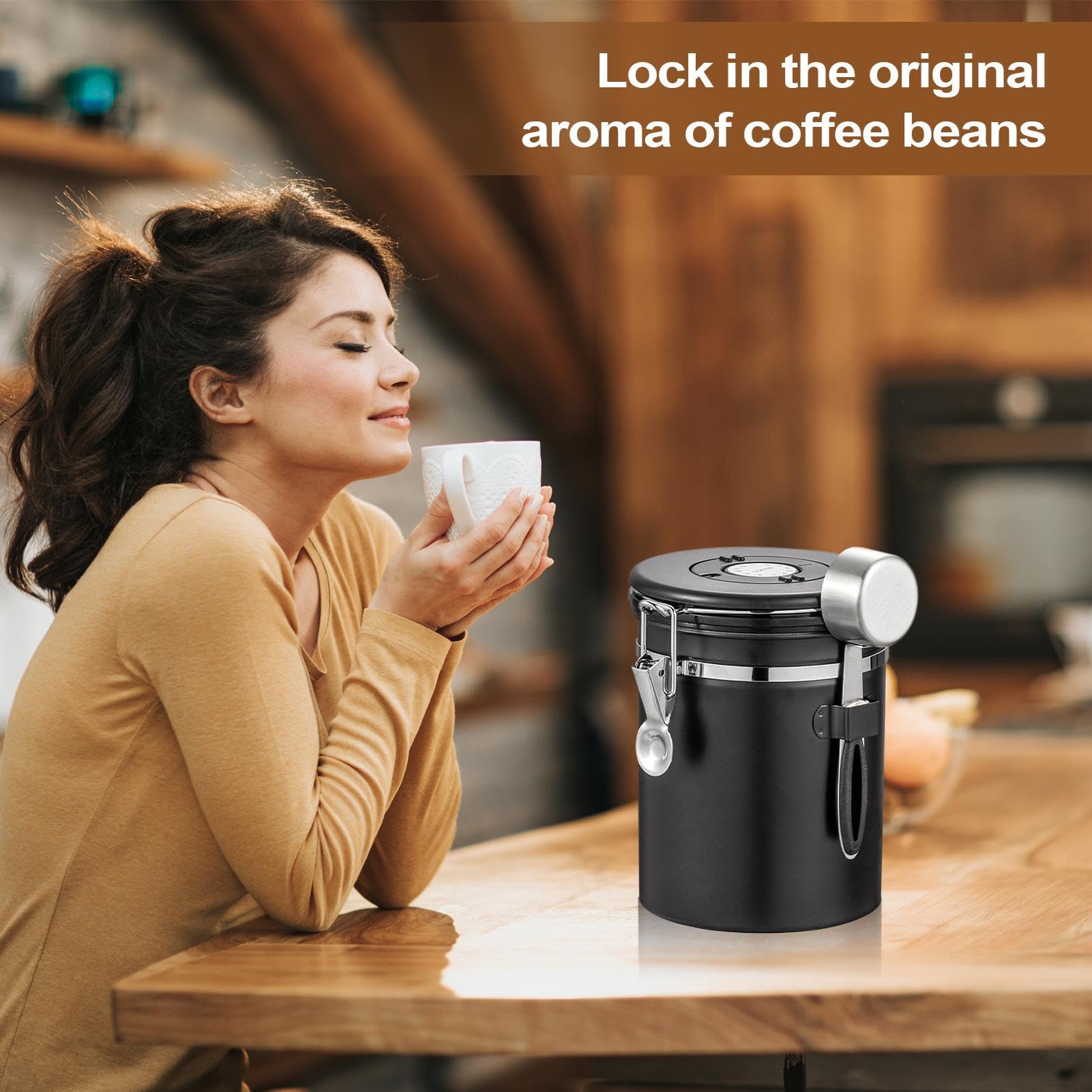 Barattolo per caffè in grani Barattolo Ermetico In Acciaio Organizer