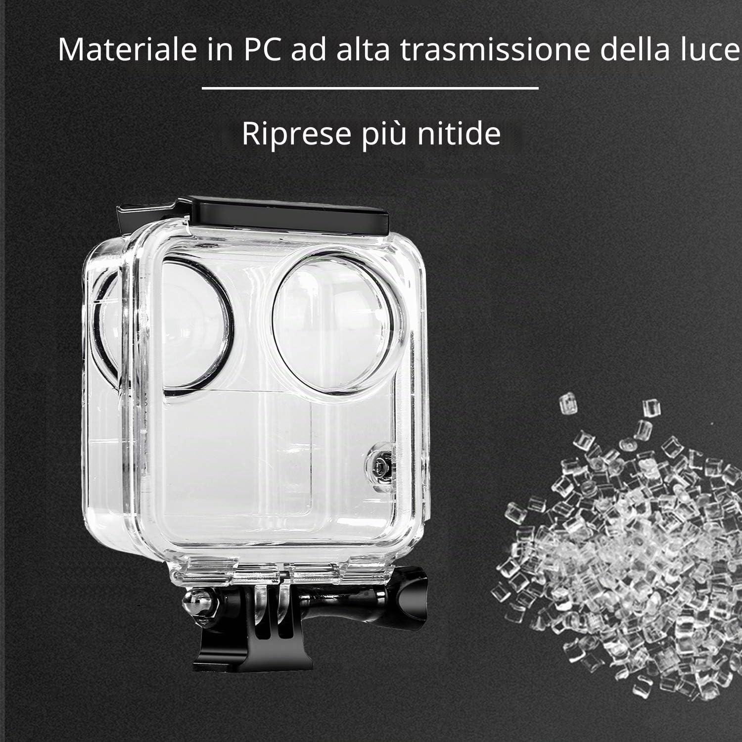 Custodia impermeabile per action cam GoPro Max impermeabile fino a 30 mm, con staffa e accessori