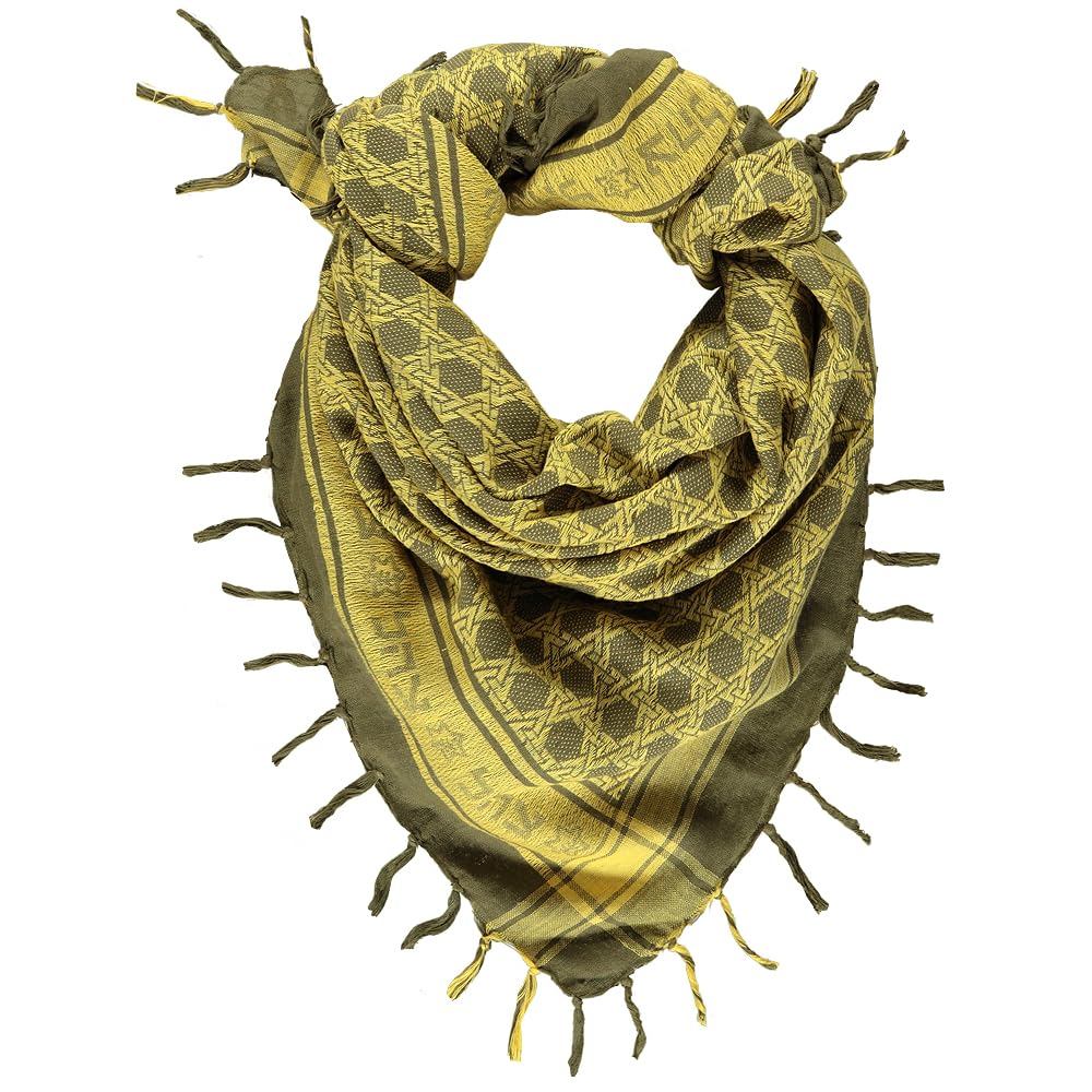IDF Israeli Defence Force Scarf with Fringes, 100% Cotton, Native Turban Shemagh, Desert Keffiyeh, Jewish Sudra, Tactical Gear