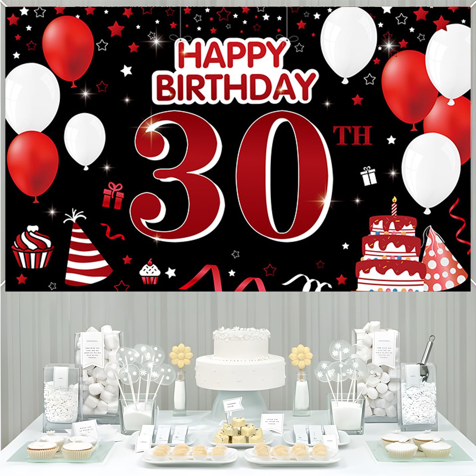 Banderole Joyeux Anniversaire 18 Ans – Rouge Et Noir Spectaculaire, Bannière Géante 180x110 Cm Pour Une Fête Inoubliable Hommes & Femmes