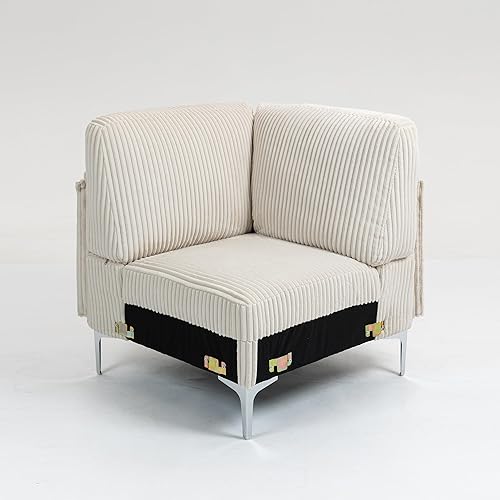 Sofá modular seccional, sofá modular con módulo de asiento sin brazos, sofá cama convertible en forma de U en forma de U para sala de estar, Beige -