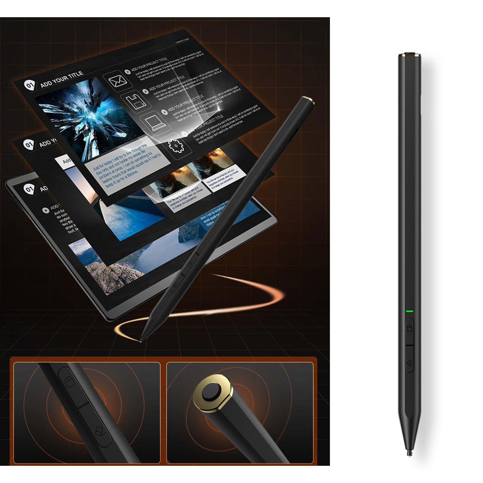 MPP2.0 Lápiz capacitivo 4096 sensible a la presión suave para escribir y dibujar tabletas, lápiz digital recargable 10/11/9/8/7