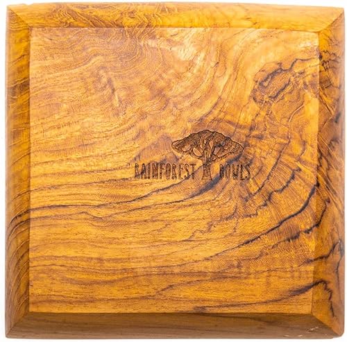 Miniatura 8 de Rainforest Bowls Juego de 2 platos cuadrados grandes de madera de teca javanesa de 10 x 10 pulgadas, perfectos para el uso diario, aptos para el