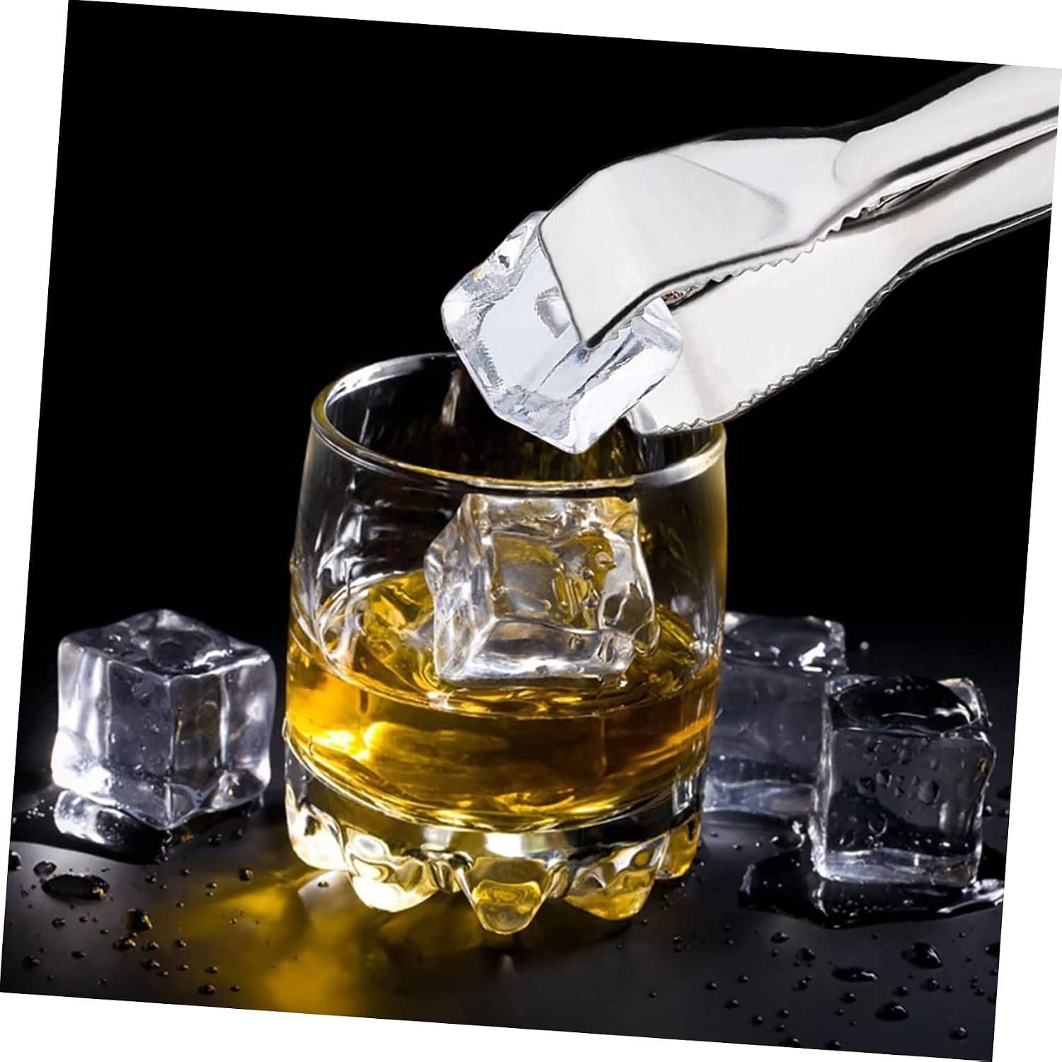 PRETYZOOM 1pc Stainless Steel Multifunctional Ice Clip Tooth Versatile Food Tong for Ice Salads and More for Bars Restaurants and Home Use