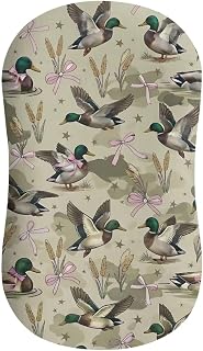 XYZCANDO Pink Duck Bow Camo Baby Lounger Cover for Boys & Girls | Removable Nest Pillow Slipcover Fits Most Loungers, Soft Breathable Fabric, Machine Washable Replacement