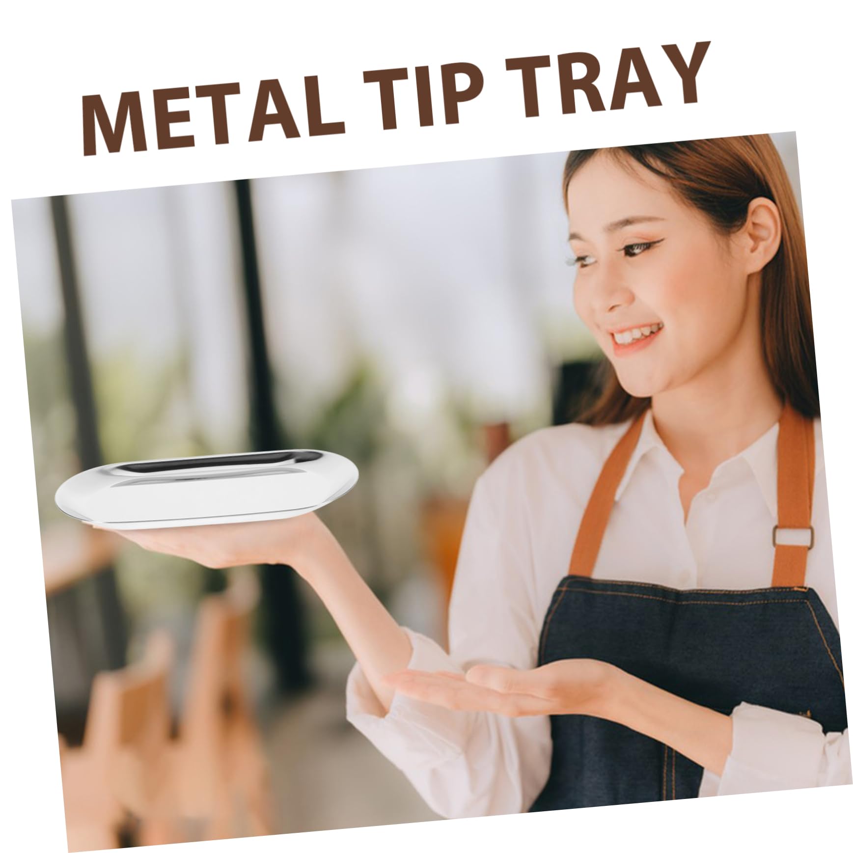Cabilock Metal Tip Tray Serving Plate for Restaurant Tips Snacks Space Saving Design Multi Purpose Tray for Home and Cafe Use Compact