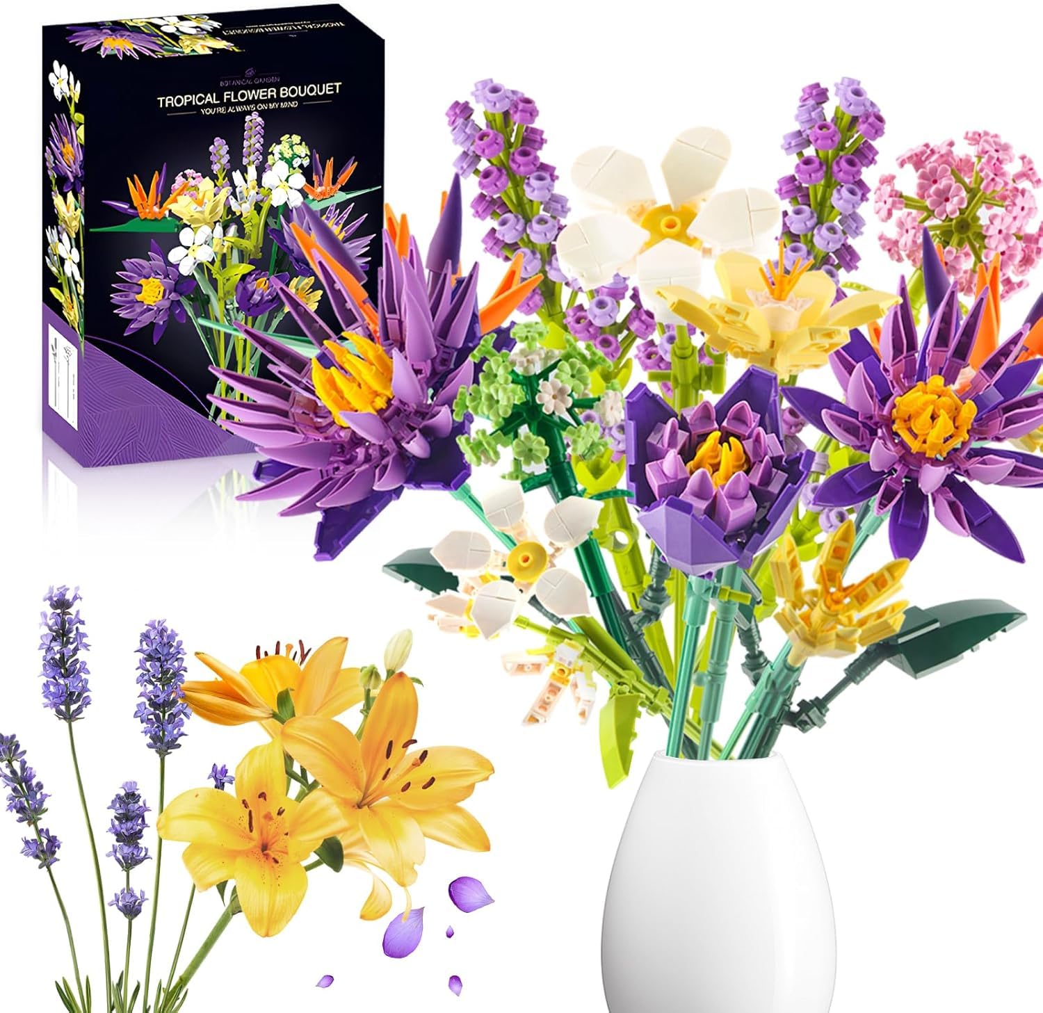 Amazon.com: Flower Bouquet Building Set, Mother's Day Creative DIY