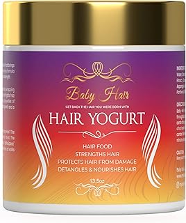 Deep Moisture Baby Hair Yogurt Mask: Growth Formula with Biotin, Shea, and Coconut Oils (Vegan, 13.5oz)
