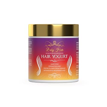 Baby Hair Hair Yogurt Deep Moisture & Growth Mask for Dry, Damaged Hair New 13.5oz Jar with Seal Naturally-Derived with Biotin, Shea Butter, Argan & Coconut Oils Vegan, Sulfate-Free