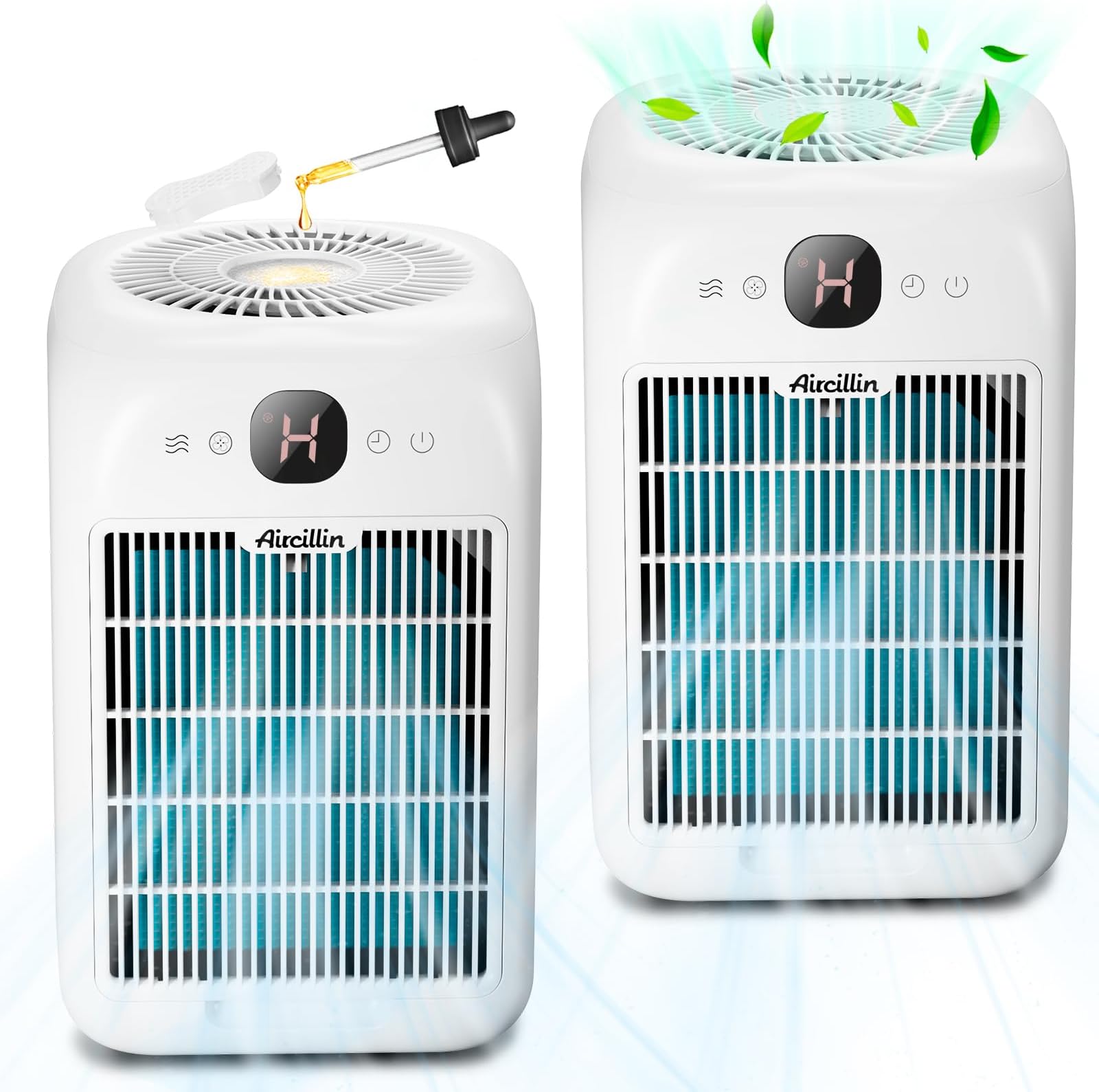 Air Purifiers for Bedroom, Aircillin Air Purifiers for Home, Quiet Air Cleaner with 24dB Sleep Mode, H13 HEPA Filter for Pollen, Smoke, Pet Dander, Dust,