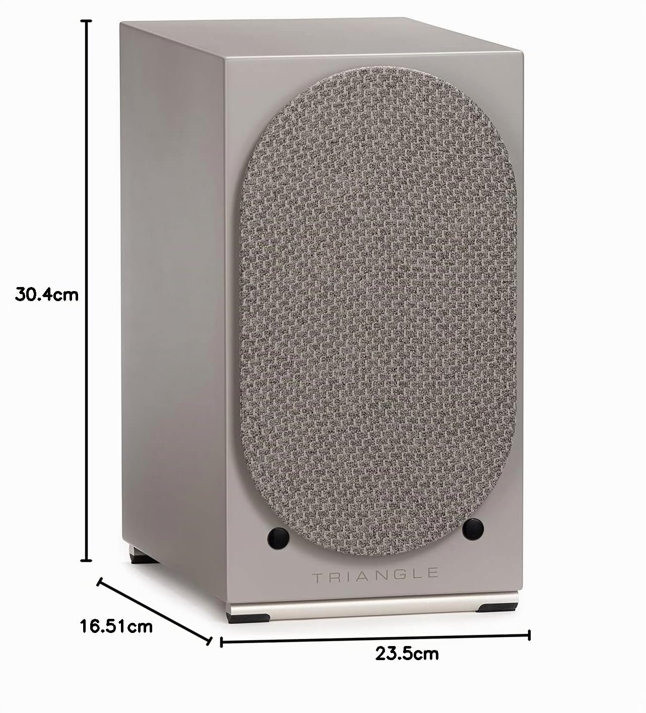 Triangle - Enceintes Actives AIO Twin - Enceintes Bibliothèque Wi-FI & Bluetooth avec Amplificateur 2x50W - Audio HD - Entrées Phono/Platine + TV Optique - 165 x 304 x 235 mm - Gris Lin (Paire)