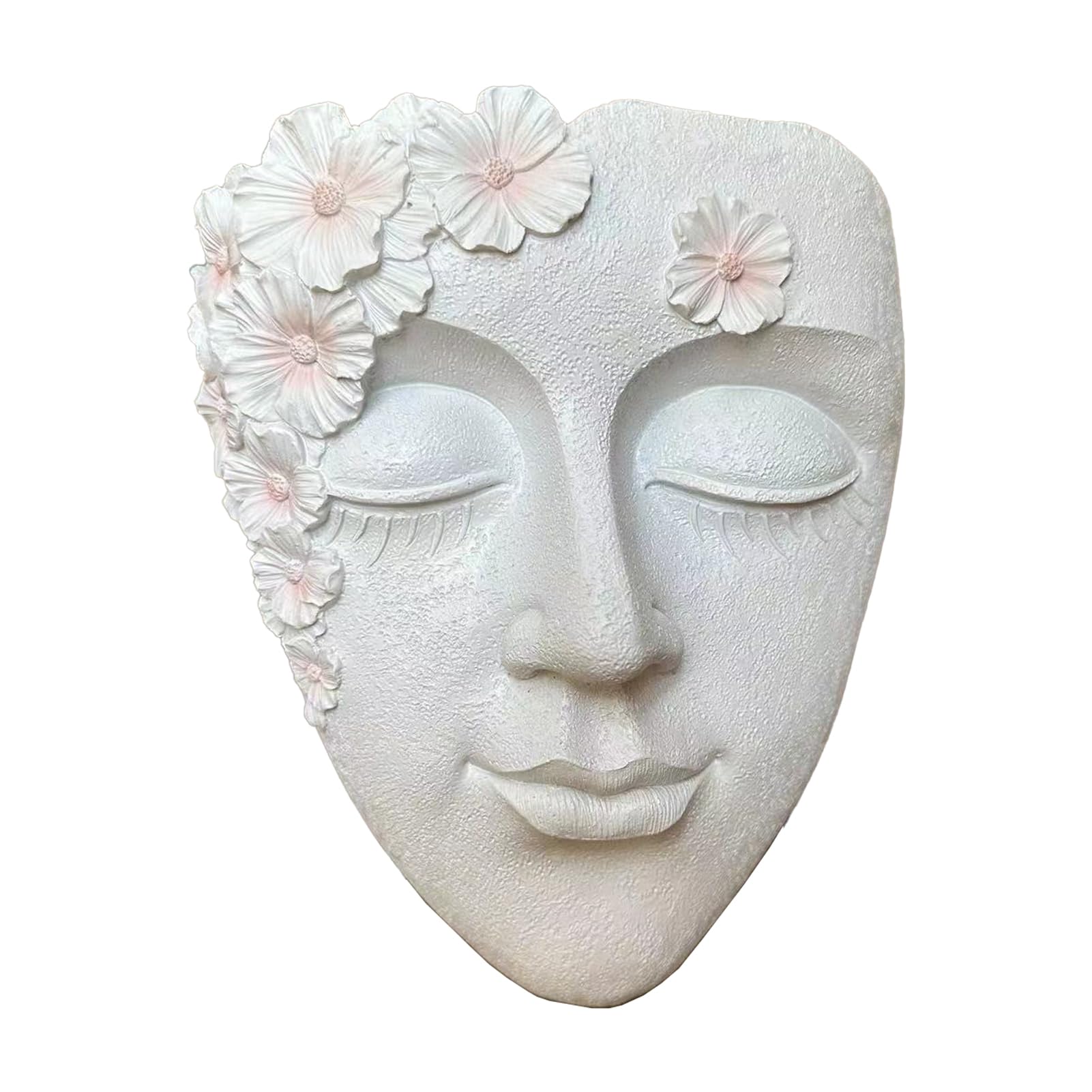 Unique Head Planter for Wall Decor,Face Planter Pot for Indoor Outdoor Decor,Resin Facial Flower Pot with Drainage and Flower Craft for Garden Yart Art Decor(White)