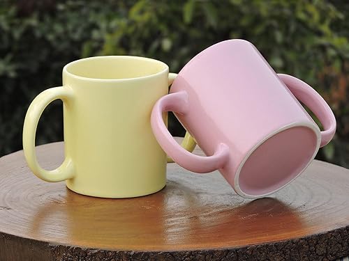 Miniatura 4 de HealthGoodsIn Juego de 2 tazas de doble asa (taza de doble agarre) para una sujeción segura, segura para microondas, 11.83 onzas líquidas (11.8fl