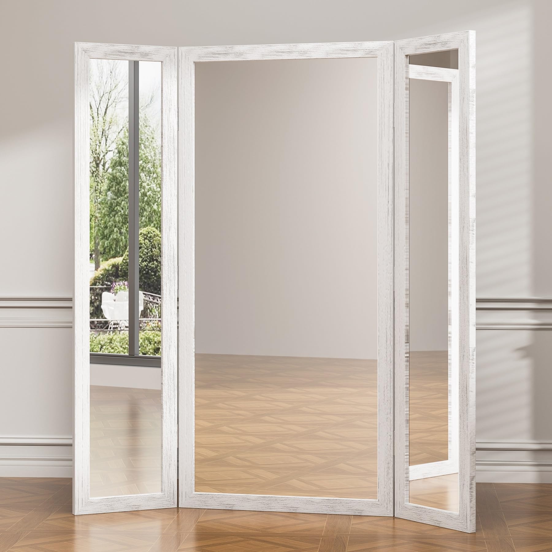 Amazon.com: 3 Way Full Length Trifold Mirror with Tempered Glass