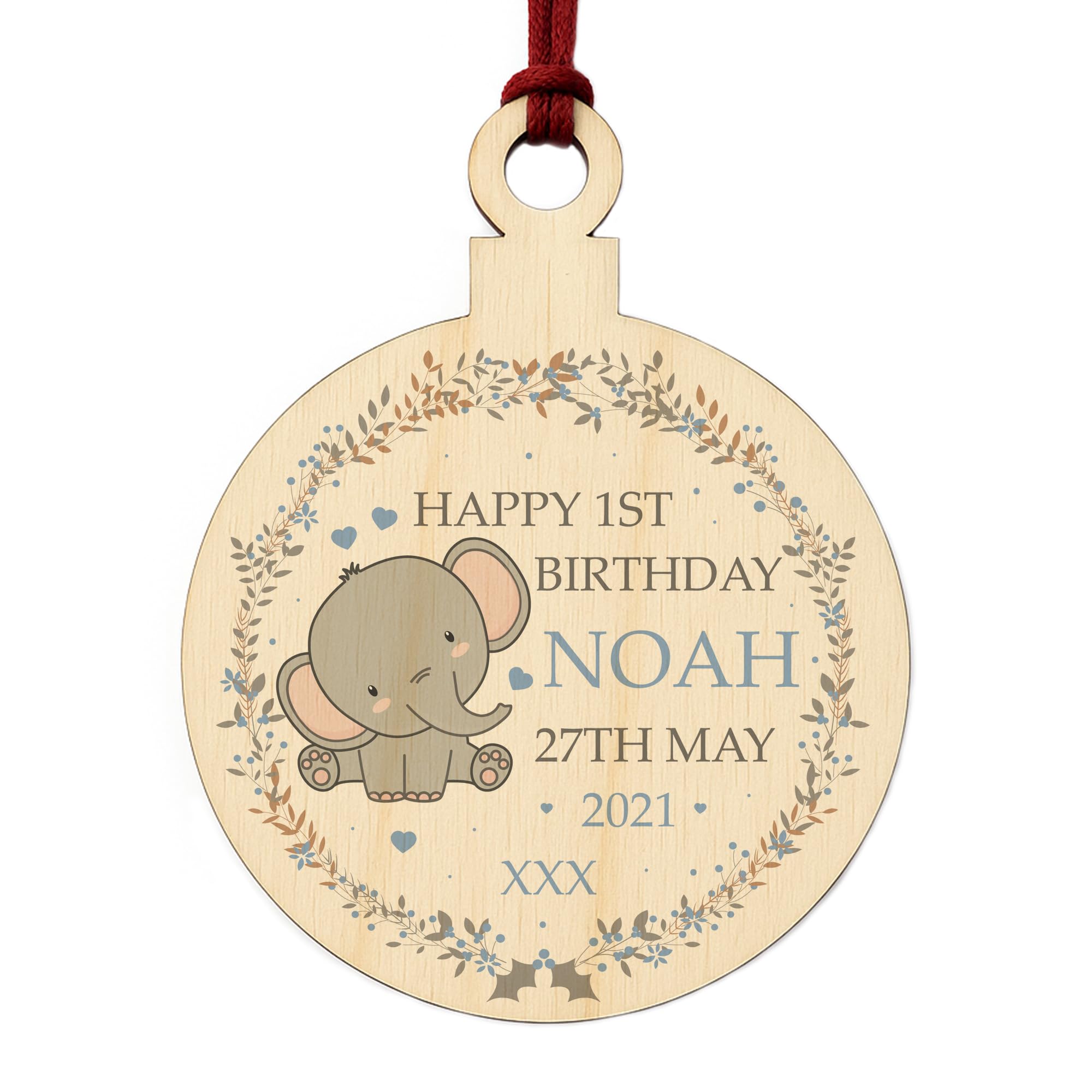 Personalised Happy 1st Birthday Gift For Daughter Son Hanging Decoration New Baby Gift Keepsake Christmas Bauble