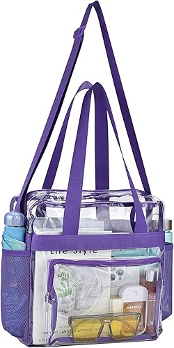 Vista 206 de Oraben Bolsa transparente transparente aprobada para estadios de 12 x 6 x 12 pulgadas, bolsa de estadio para trabajo, juegos deportivos, gimnasio