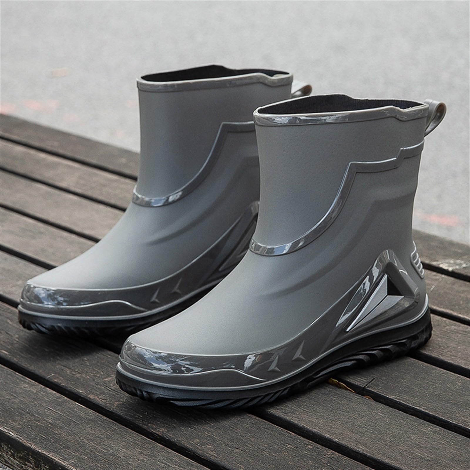 Botas de goma para hombre, impermeables, botas de lluvia, botas de lluvia, botas de lluvia, botas de goma, antideslizantes, botas de jardín, botas de goma, botines de tobillo, botas de lluvia, botas