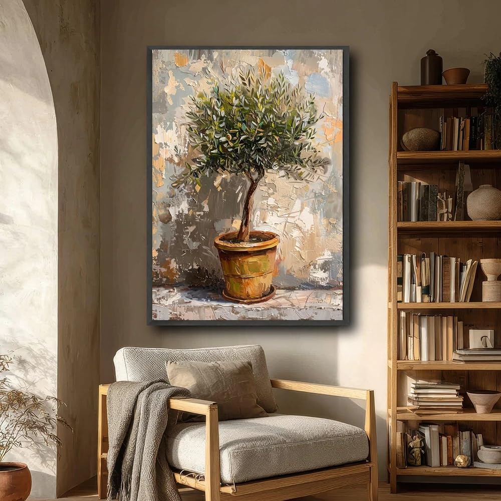LTjiajuypd Vintage Olive Tree Art Canvas Print Rustic Farmhouse Botanical Wall Arts Posters Home Decor(70x100CM/Frameless)
