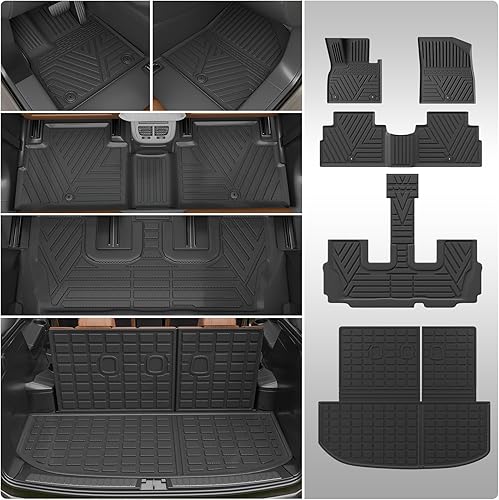 Alfombrillas compatibles con Hyundai Palisade 2020-2024, forro de carga, protector de asiento trasero de elastómero termoplástico, accesorios de 7 y