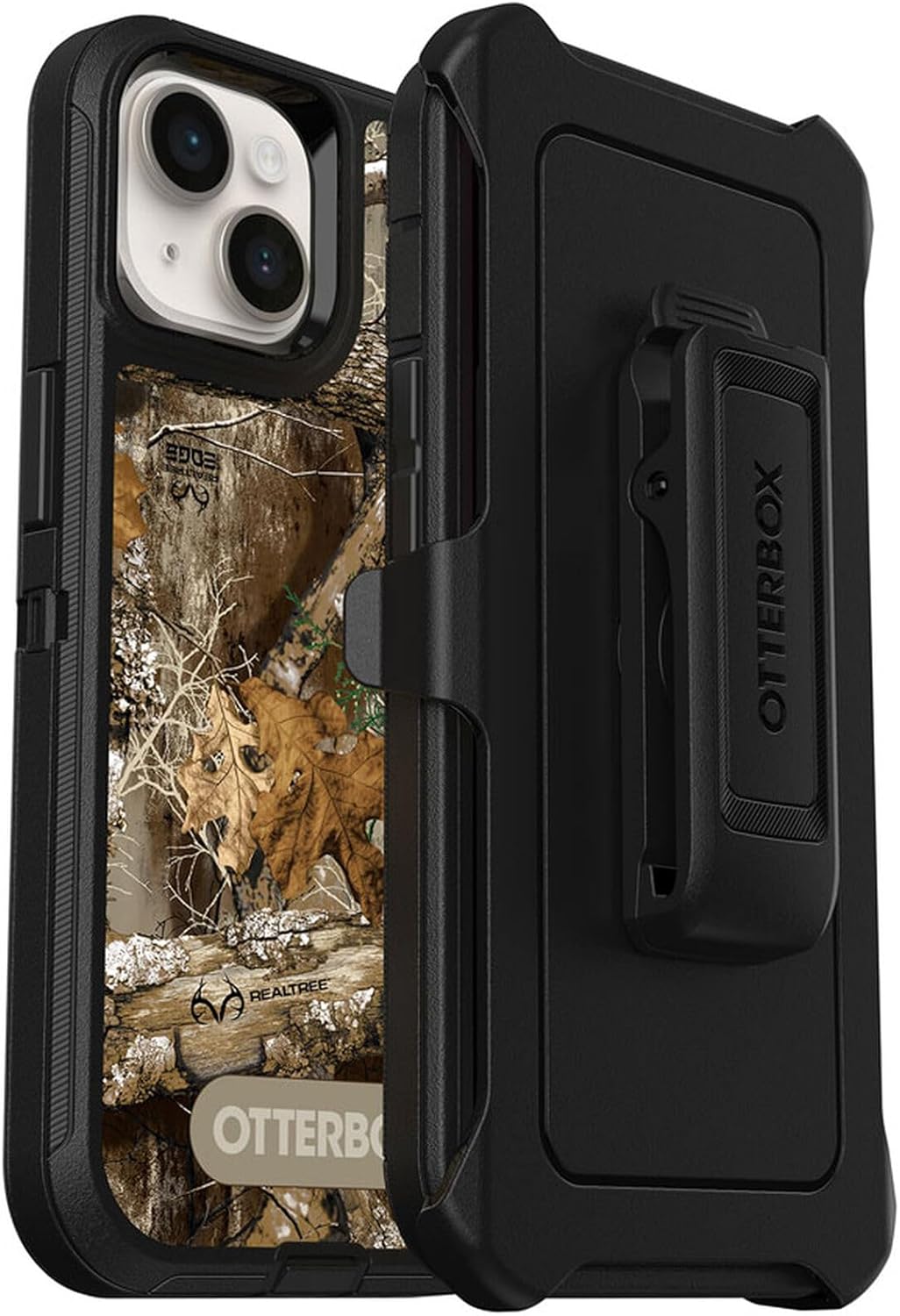 OtterBox iPhone 14 & iPhone 13 (Only) Defender Series Case - Realtree Edge (Black/Realtree Graphic) - Rugged & Durable - with Port Protection - Includes Holster Clip Kickstand - Non-Retail Packaging