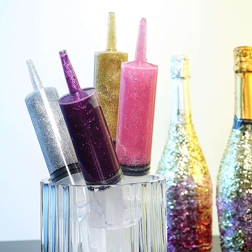 Miniatura 6 de Efavormart - Botellas sensoriales con purpurina de oro rosa de 4.1 fl oz