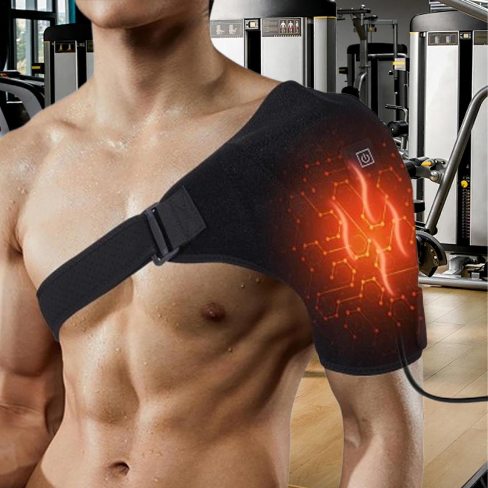 Soporte para manguito rotador, envoltura de hombro eléctrica, soporte de hombro calentado, hombro, soporte de manguito rotador, almohadilla térmica de hombro, soporte para lesiones de hombro