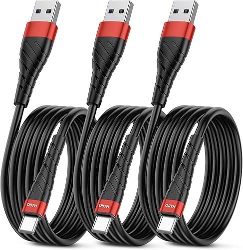 Miniatura 18 de OIITH Paquete de 3 cables de carga para iPhone con certificación MFi de Apple, cable de carga largo Lightning de 6 pies, cable USB rápido de 2.4 A