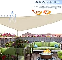 Vista 5 de E&K Toldo parasol triangular derecho Sunrise de 8 x 8 x 11 pies, bloquea los rayos UV, para pérgola, patio, jardín, al aire libre (beige)