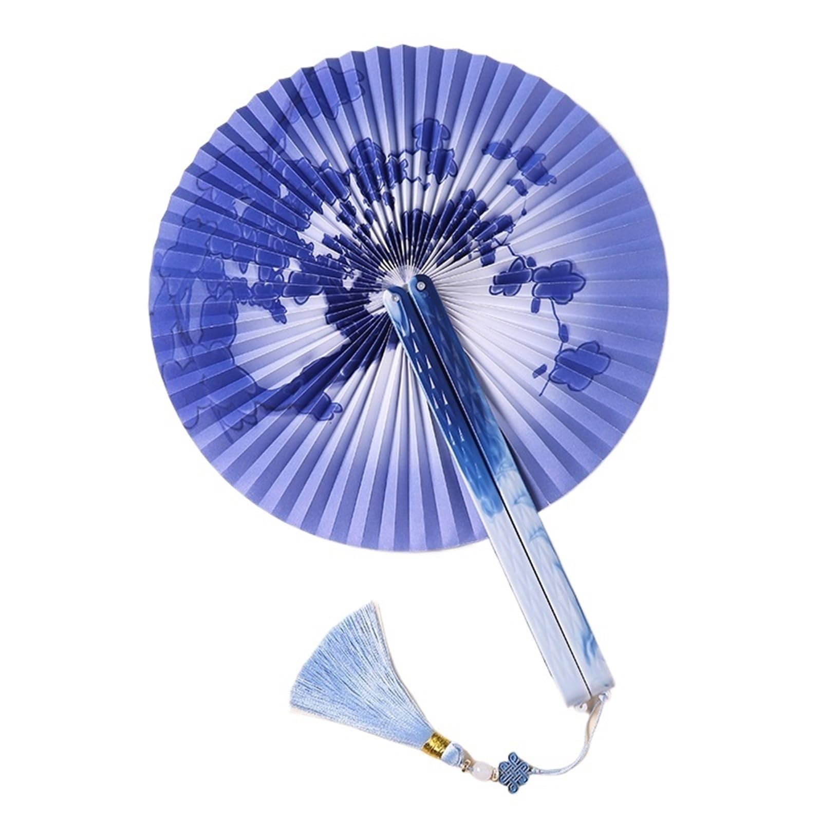 Dcuipg Color2 5Pcs Round Hand Held Paper Fan For Party