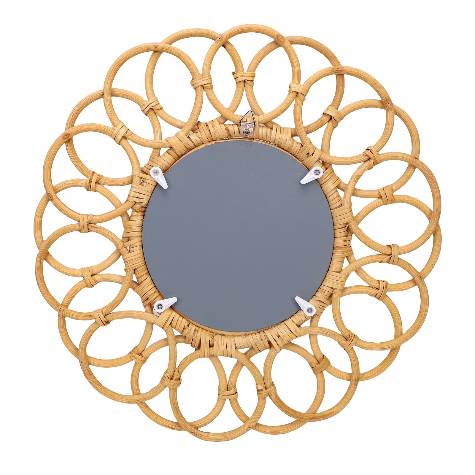 Jeffergarden Espejo de Ratán, Espejo de Pared de Mimbre Decorativo Redondo de 16,54 Pulgadas para Entrada de Sala de Estar y Dormitorio