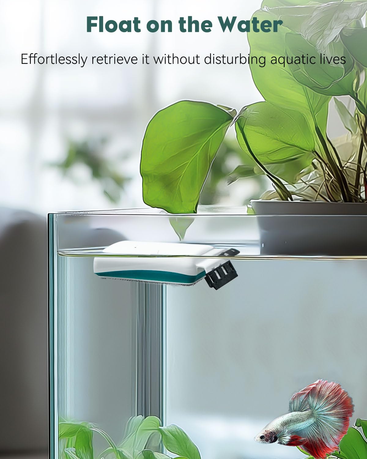 Pawfly Cepillo magnético Potente para acuarios, con 2 rascadores extraíbles, Flotante, para Vidrio de 0,65-1,3 cm de Espesor