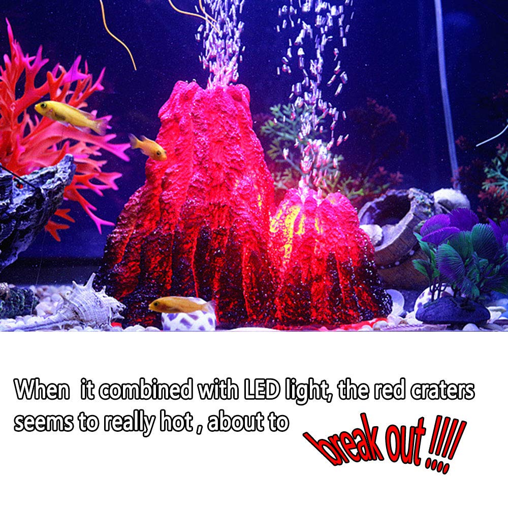 Volcano ornamento per acquario, decorazione per acquario, decorazione artificiale per acquario, decorazione paesaggio