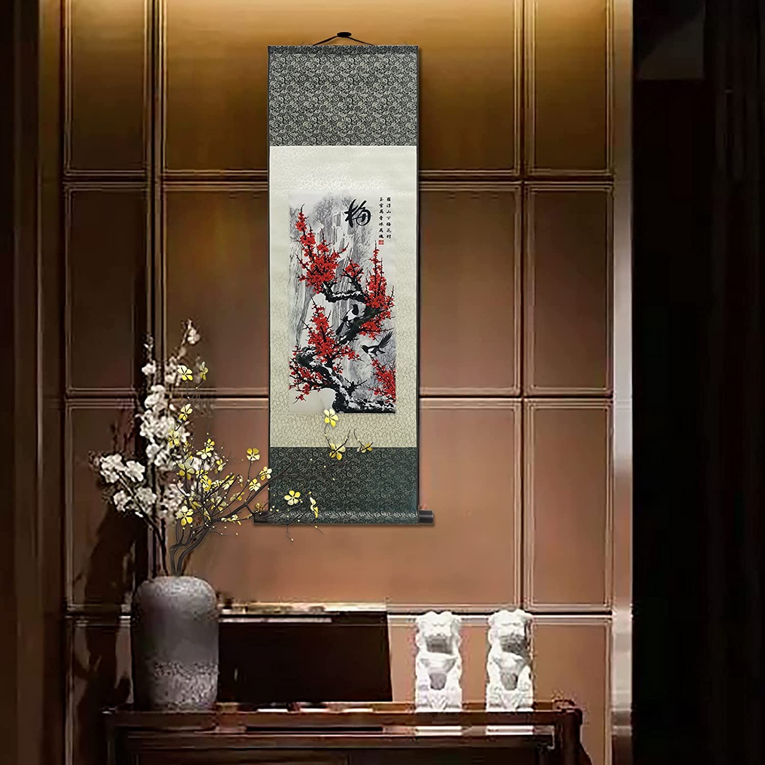 Chinesische Kunst-Rollenmalerei, Landschafts-Rollenmalerei, chinesische Wandkunst-Rollenmalerei, japanische Schriftrolle, Landschaftsmalerei-Rollengemälde, hängende Kunst, Seiden-Rollenmalerei, asiati